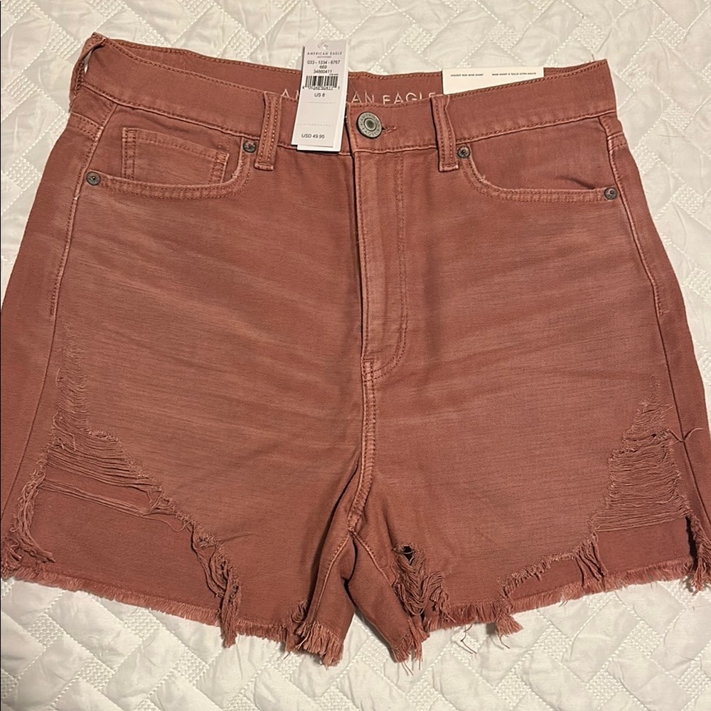 American Eagle Outfitters Women's Burnt pinkish orange Denim Shorts